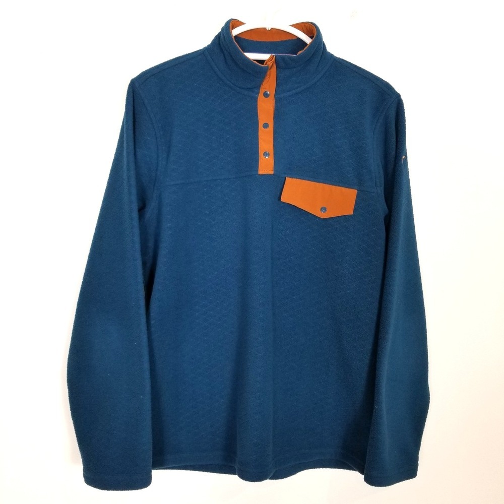 Zyia Active Women Wicked Teal Quilted Sweatshirt Sz L Pocket Snap Pullover